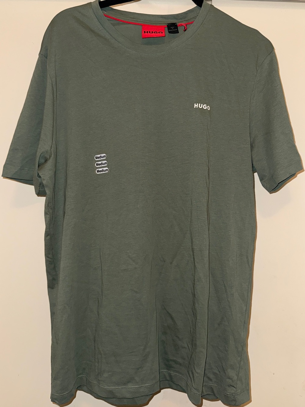 HUGO Olive Green Short Sleeve Logo Crew Tee